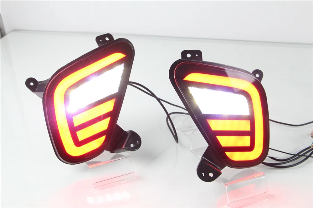2pcs For Mitsubishi Eclipse Cross 2018 2019 Multi-functions LED Rear Bumper Reflector Lamp Brake + Turn Signal Reverse Light | Автомобили