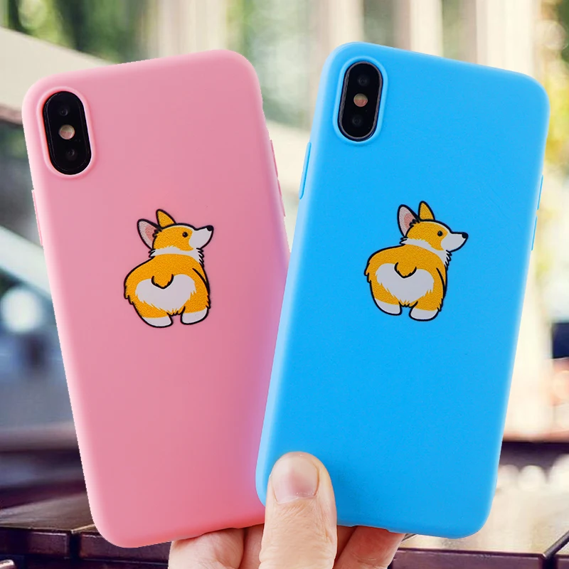 Забавные чехлы для телефонов IPhone X XS MAX XR 8 7 6 s Plus Модный чехол Corgi мягкие