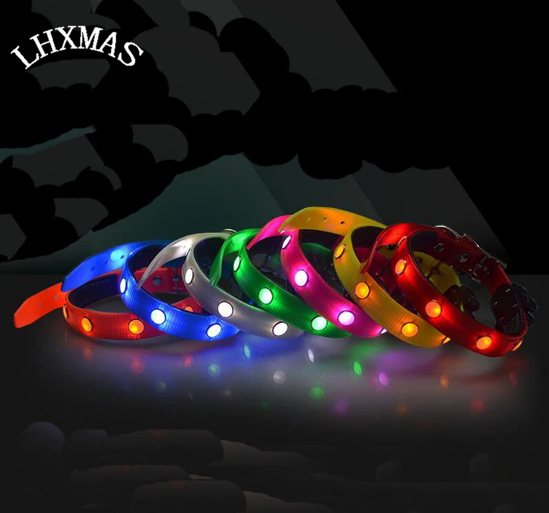 

2017 High Quality Nylon Pet Led Dog Collar Light Night Safety Led Flashing For Large Dog D642