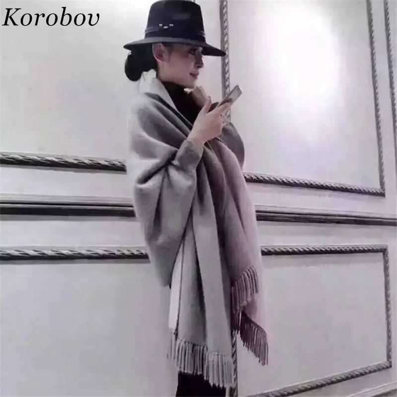 Женский свитер в Корейском стиле Korobov облегающий с рукавами летучая мышь