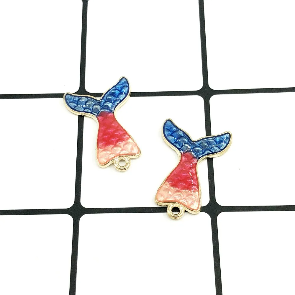 10 шт. эмалированные Разноцветные Подвески рыбий хвост | Украшения и аксессуары