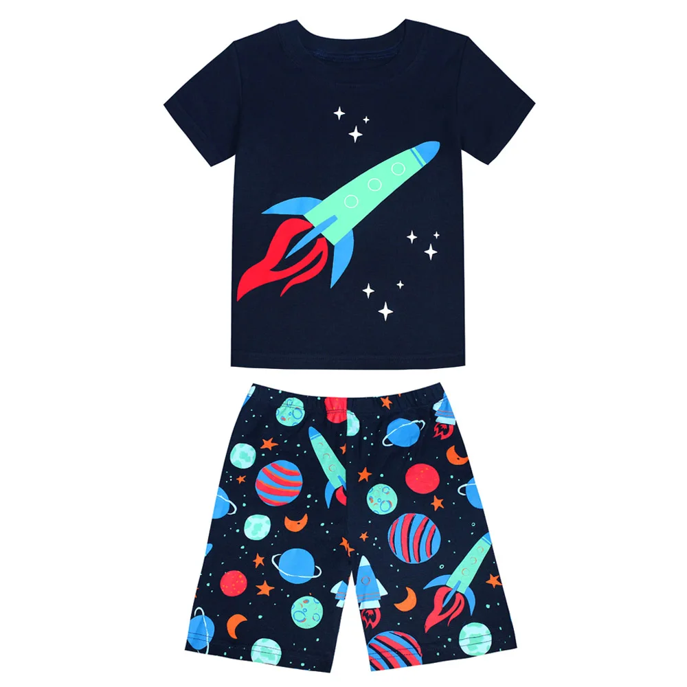 100 г., новые летние хлопковые пижамы для мальчиков roupas infantis menina/короткая Пижама для девочек от 1 до 8 лет, детские пижамы