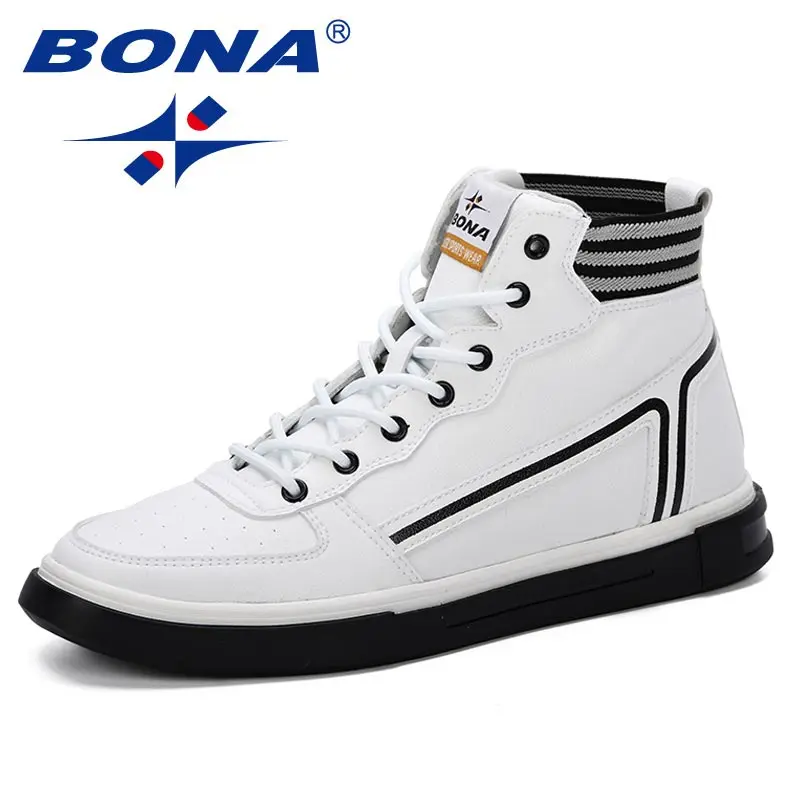 WHITE BONA/Новинка года; сезон весна-осень; дизайнерская Стильная мужская обувь с высоким верхом; Повседневная Уличная мода; Разноцветные мужские ботинки; дышащая обувь - Цвет: WHITE