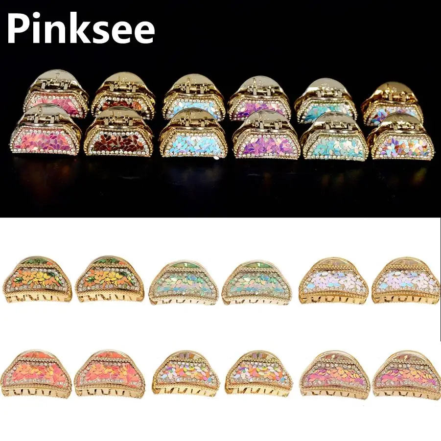 

Women Kids Hair Claw Hair Clips Barrette Clamp Retro Moon Shape Crystal Hair Crab Make UP Ornaments Hair Accessories Hairpin