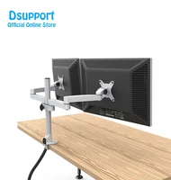 aluminum alloy full motion dual monitor mount holder stand with cable management free lifting retractable bracket