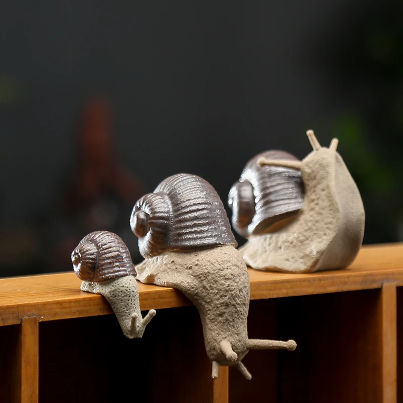 Garden Animals Ceramic Snail Bonsai Micro Landscape Garden Decoration Outdoor Potted Landscaping Decoration Garden Ornaments