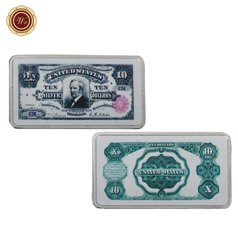 WR 8 шт серебро Bullion банкнота США год 1891 копия доллар бар монеты металлические