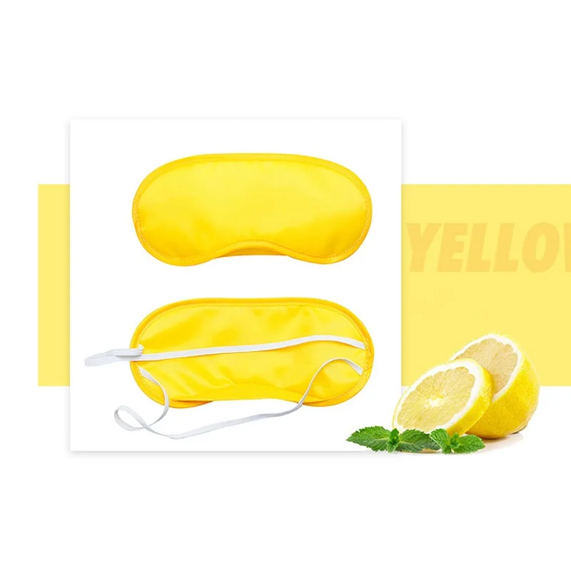 yellow Маска для сна удобная мягкая с повязкой на глаза для ночного сна легкая дышащая маска для век для сна для путешествий из полиэстера - Цвет: yellow