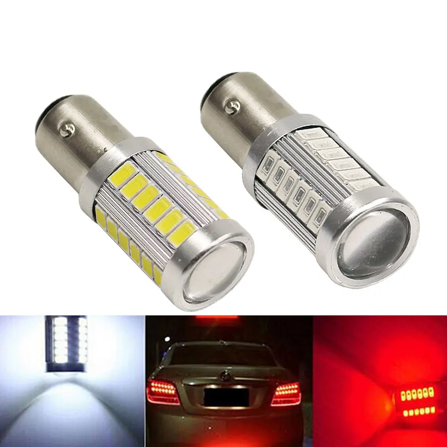 YCCPAUTO 2 шт. 1157 bay15d p21/5 Вт светодиодный стоп сигнал 5730 33SMD автомобильный Задний