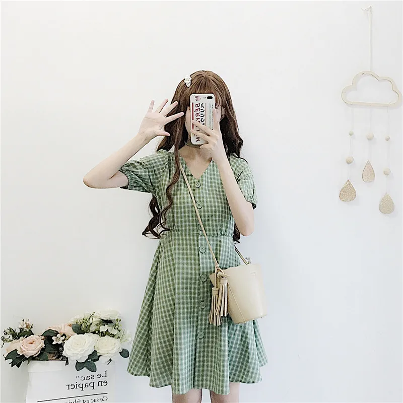 Милое мини-платье для женщин летнее платье-рубашка с коротким рукавом