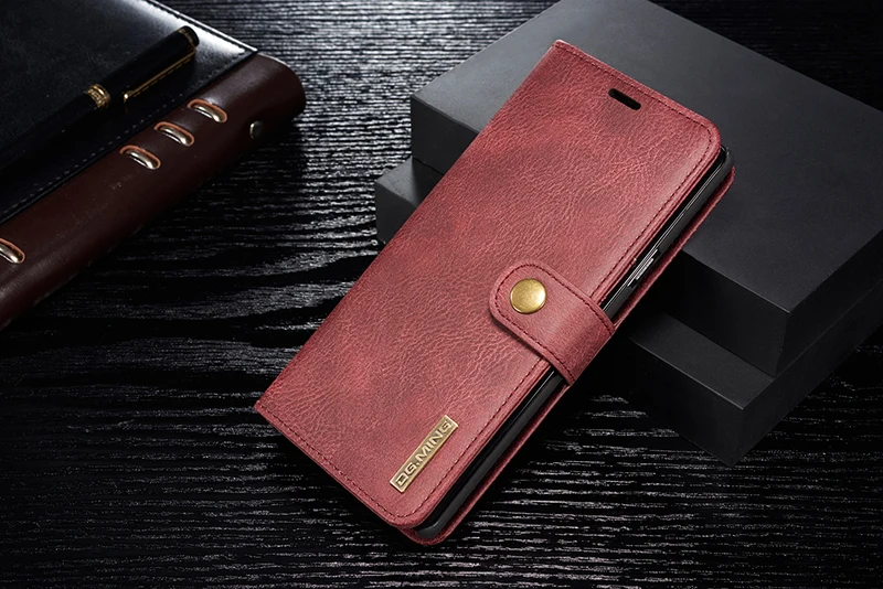 Роскошный чехол из натуральной кожи для S10 Plus E Магнитный чехол съемный для samsung Galaxy Note 10 9 8 S9 S8 S10 Plus A6 A7 A8