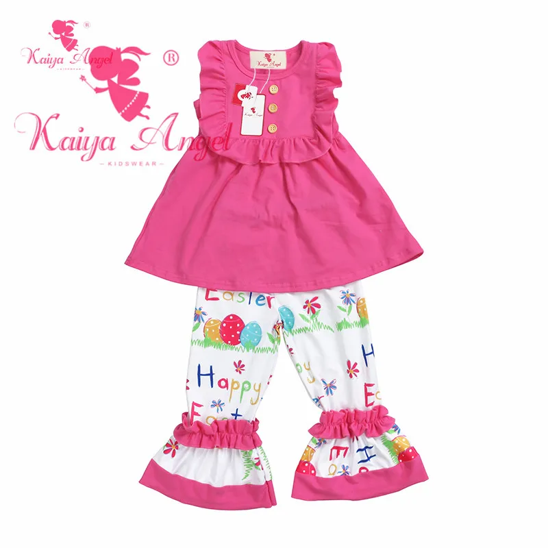Kaiya Angel хлопковый топ с изображением арбуза Happy Easter брюки цветными яйцами летняя