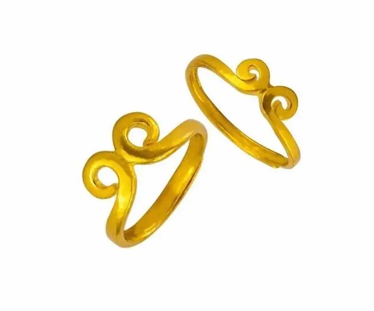 

Fashion A Pair of Wedding Rings/999 24K Yellow Gold Magic Phrase Ring / 8.5g