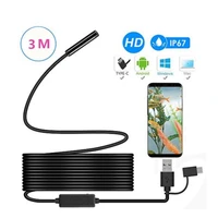 3 in 1 hard cable endoscope usb android endoscope camera 3m c type detection camera for pc android mobile phone tube endoscope