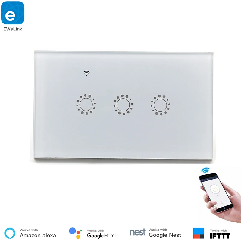 Умный высветильник ель Alexa Echo со стеклянной панелью 1/2/3 клавиш|Модули для умного
