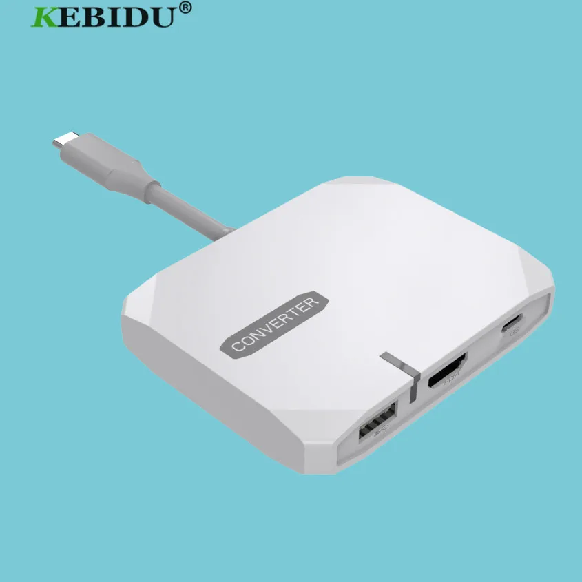 KEBIDU usb хаб Type c для 3 портов USB 0 HUB 4K * 2K папа мама адаптер зеркального экрана