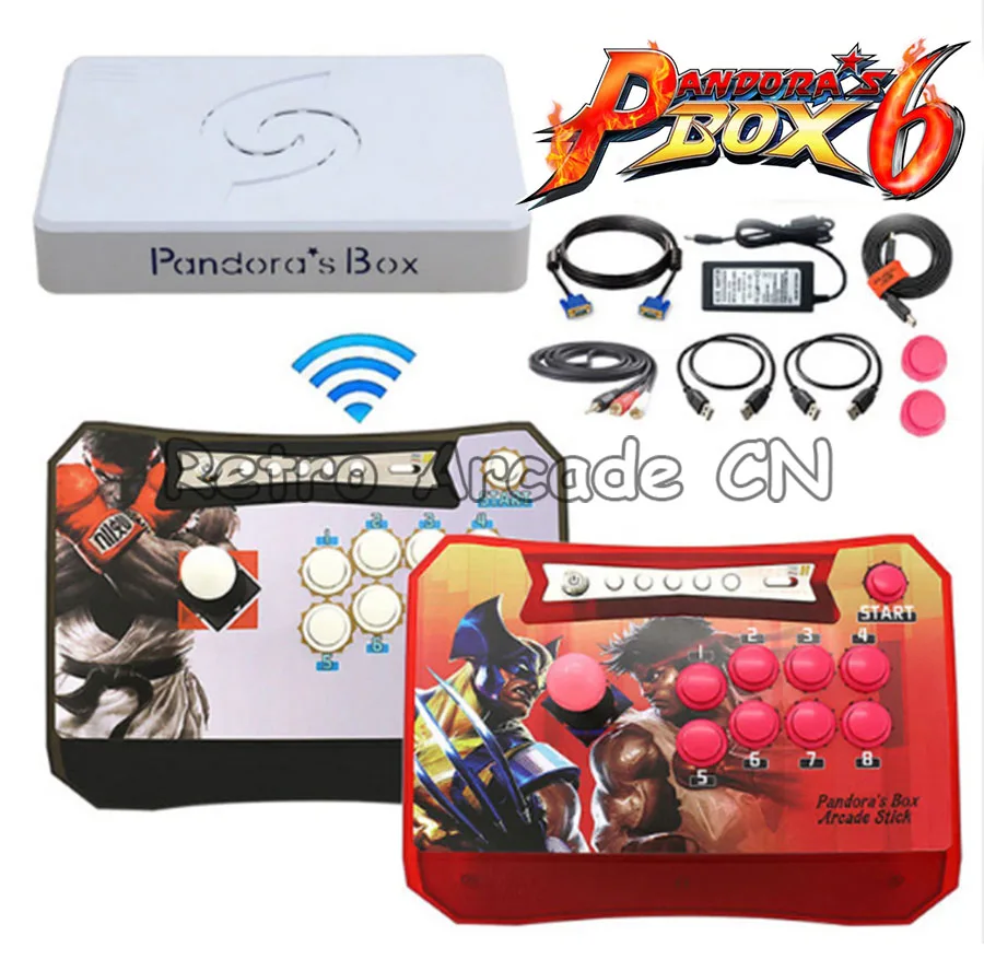 803 and 804 3D Pandora's Box 6 беспроводной джойстик для аркадных игр мини консоль Pandora Box 6 1300 в 1 MAME игровой контроллер 2 плеера для PS3 PC tv - Цвет: 803 and 804