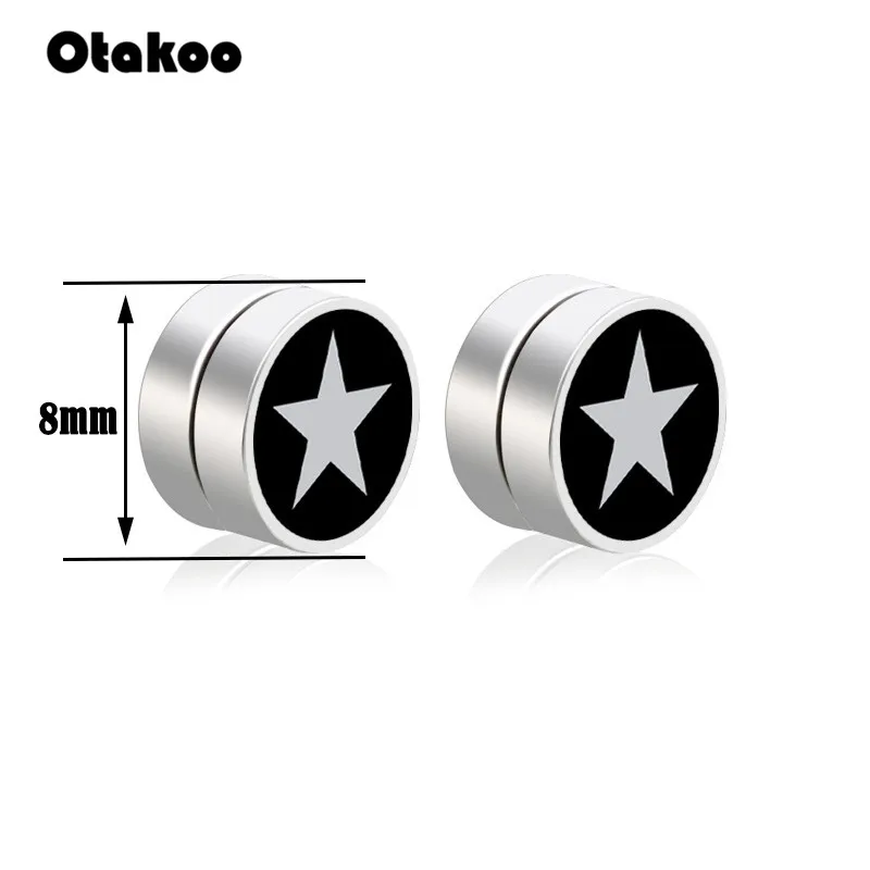 Серьги-гвоздики Otakoo круглые мужские ювелирные украшения из нержавеющей стали с