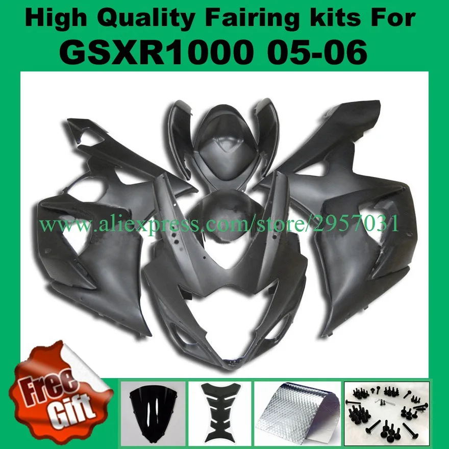 

9Gifts, 100%Fit fairings for SUZUKI GSXR1000 2005 2006 GSX-R1000 05 06 matte black fairing kits injection molding