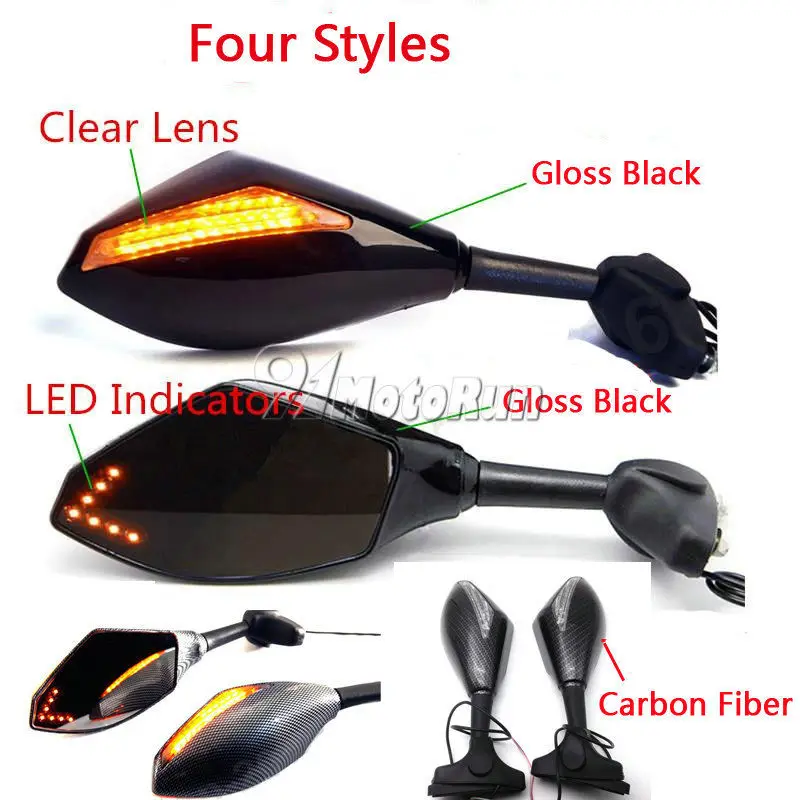 Мотоцикл светодиодный сигнал поворота зеркала для Honda CBR 600RR 1000RR F3 F4/Suzuki Katana GSX 600 650