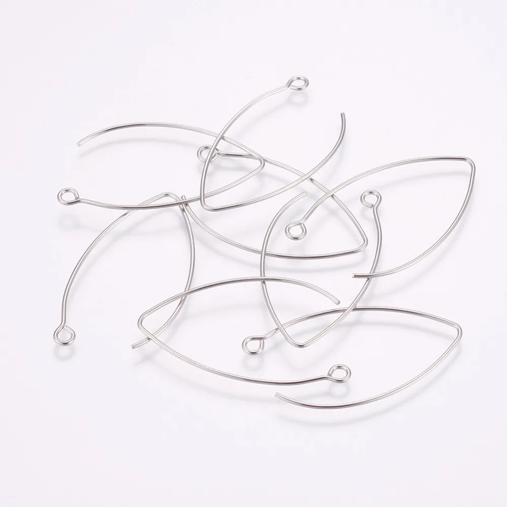 Серьги кольца PandaHall F60 длинные из нержавеющей стали 304 20 шт.|Ювелирная фурнитура и