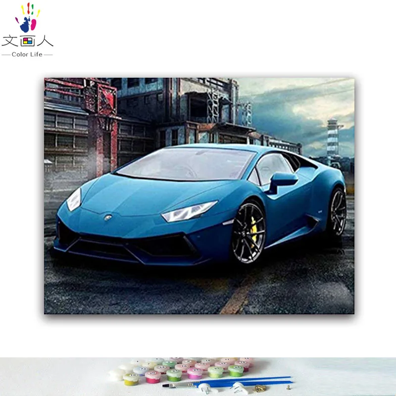 DIY картинки для раскраски по номерам с крутой спортивный carpainting рисунок живописи