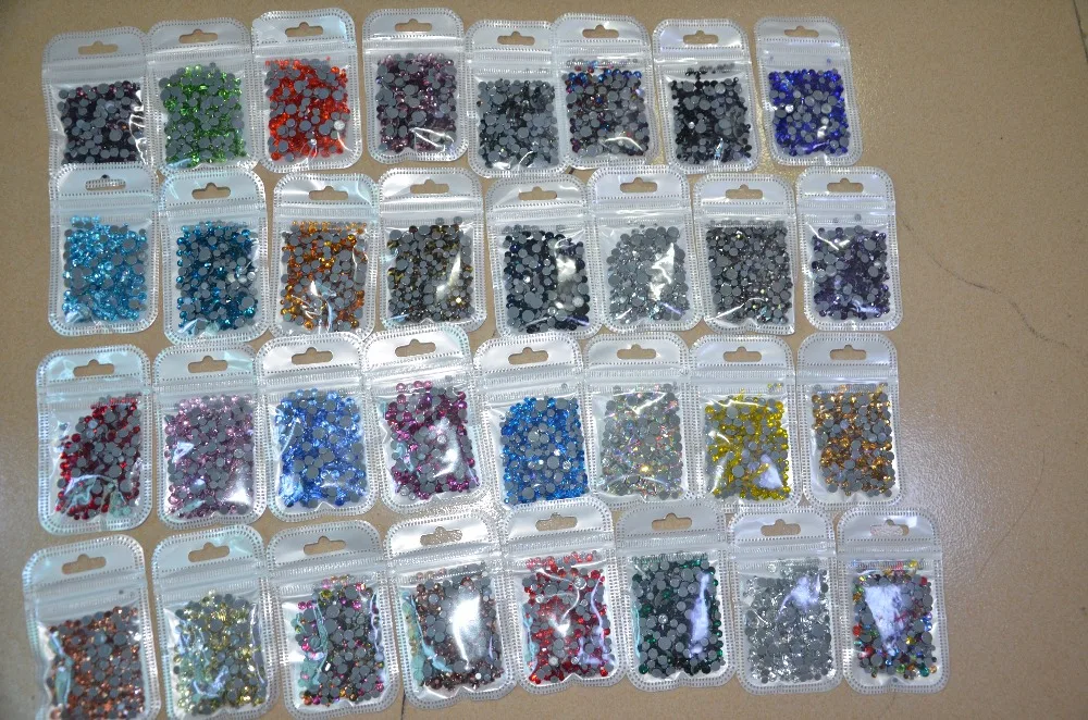 

400pcs/Bag Nail Art HotFix Rhinestone Crystal AB 40 Color DIY Flatback Glass Hot Fix Rhinestones Nail Decoration Crystal Stones