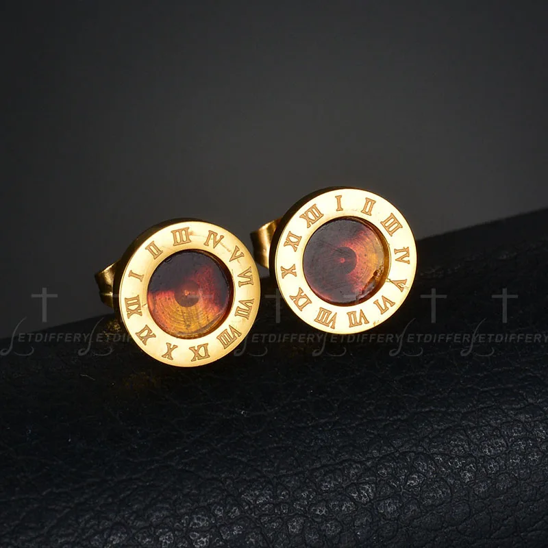 Letdiffery известный бренд золотые серьги гвоздики в виде ракушки из нержавеющей