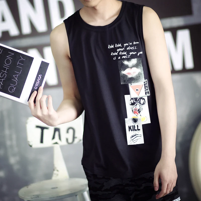 

Men's T-shirts Fashion 2XL-8XL 9xl cotton top tees Funny t shirt Men Summer Casual street sleeveless Tee shirt Male