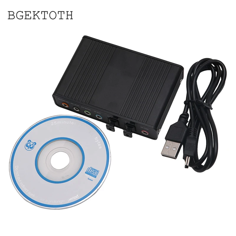 

Внешняя звуковая карта BGEKTOTH USB 5,1 канала, оптическое аудио волокно, S/PDIF для ноутбука, ПК
