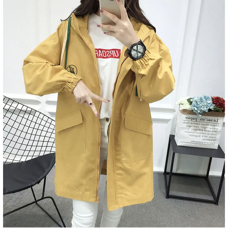 

Jacket spring and autumn 2019 new Korean version of the long paragraph casual clothes loose windbreaker A389