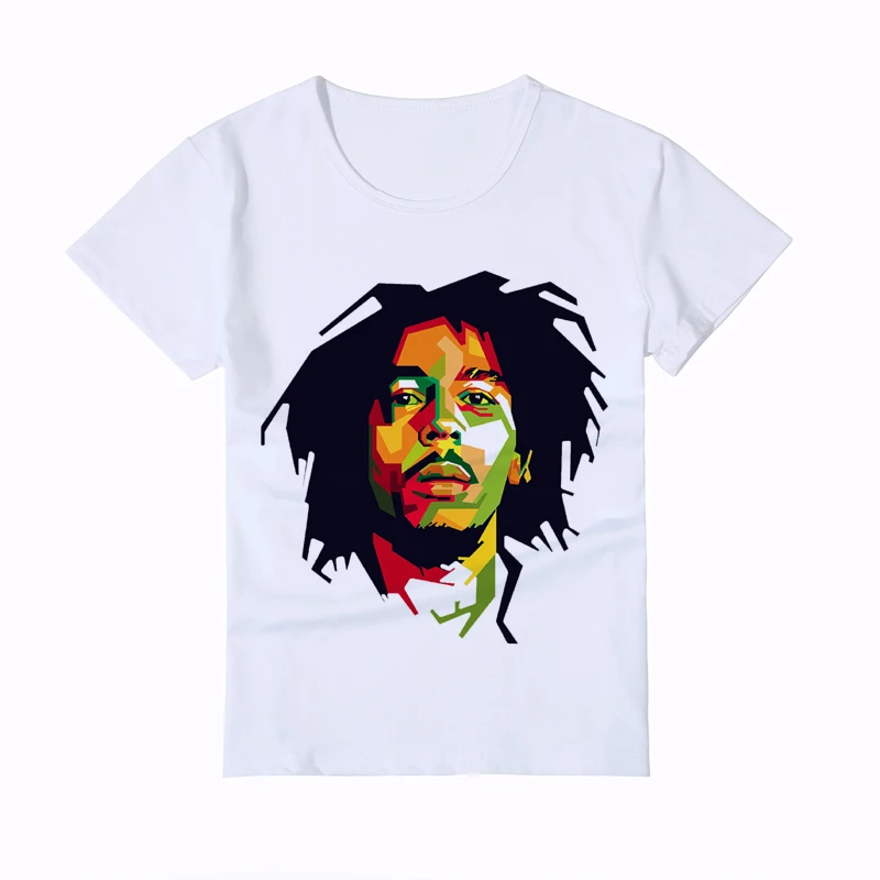 Новые модные детские футболки Bob Marley Летние Стильные с принтом головы Боба Марли