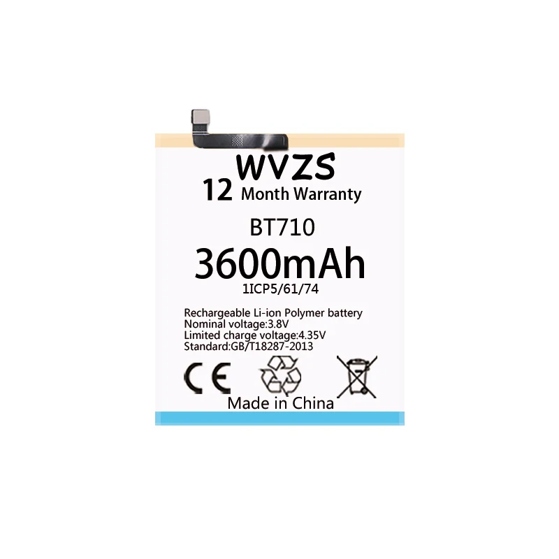 Wvzs 3600 mAh Li-Polymer Батарея BT710 для Meizu синий A5 M5c M710M M793Q Замена батарей | Мобильные