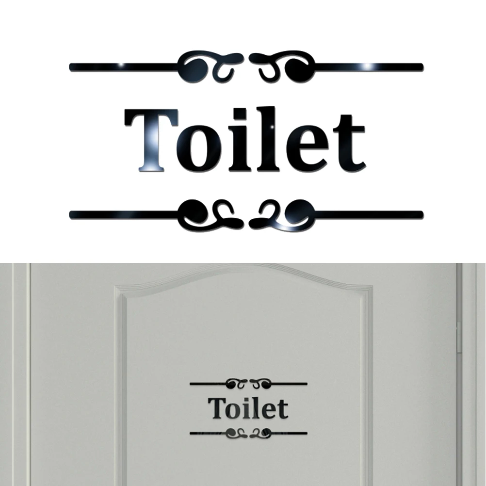 &quotToilet&quot Английский настенный знак наклейка креативная акриловая Настенная