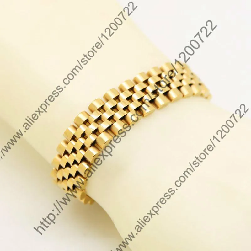 24K Gold Color Hiphop Watchband President Strap Crown Adjustable Bracelet Stainless Steel Large Solid Heavy Bangle | Украшения и