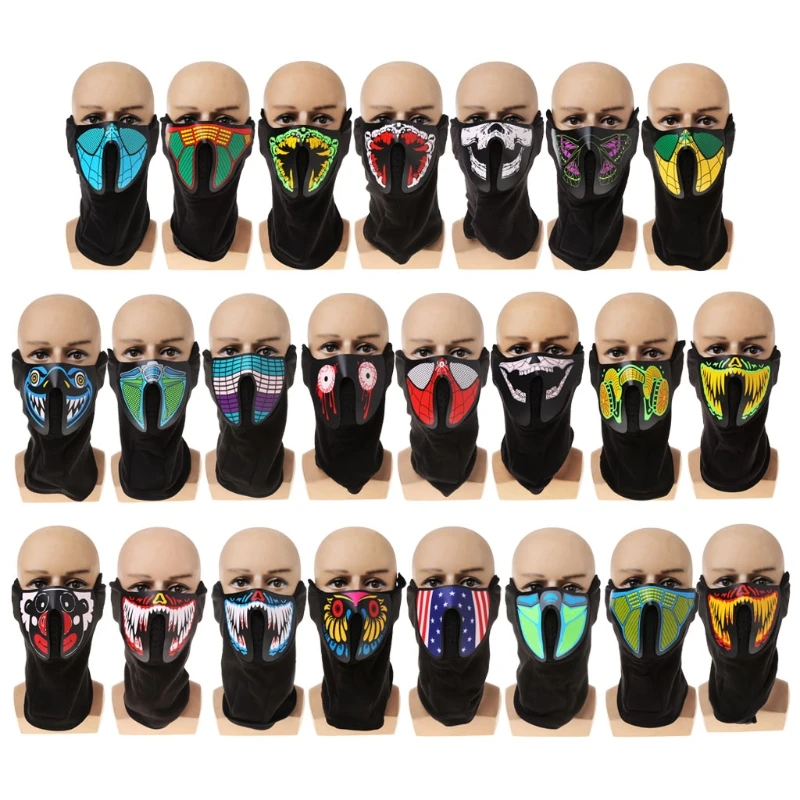 Суперкрутая светодиодная маска светящаяся с черепом для макияжа Хэллоуина