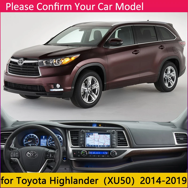 Для Toyota Highlander XU50 Kluger 2014 ~ 2019 Противоскользящий коврик на приборную панель Зонт