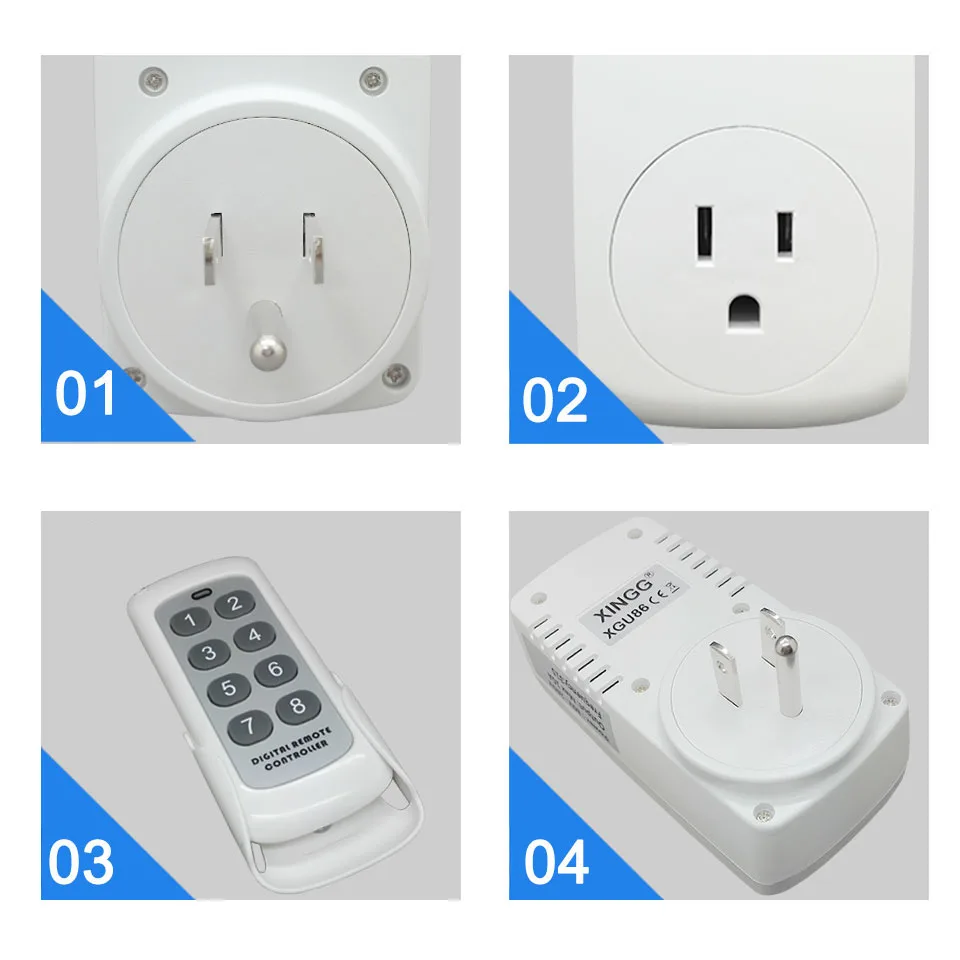 

2PCS UK US EU Plug Adapter Socket Long Distance RF 433MHZ Wireless Control Remote Switch Outlet For Smart Home Module Household