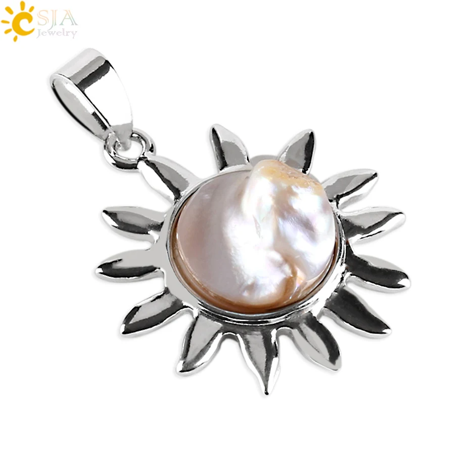 CSJA 2017 нестандартные подвески из натуральной жемчужины ожерелье с подсолнухом