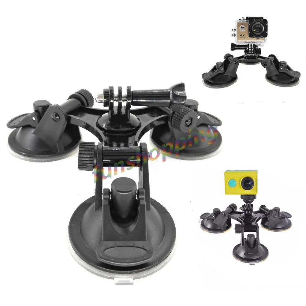

for Gopro Accessories Car Windshield Triple Vacuum Suction Cup Fat Gecko Mount for Xiaomi Yi for GoPro Hero 6 5 4 3SJ5000 SJ7000