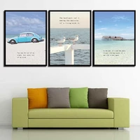 simple style landscape beach car no frame modern space art canvas prints poster wall picture home decor painting for living room
