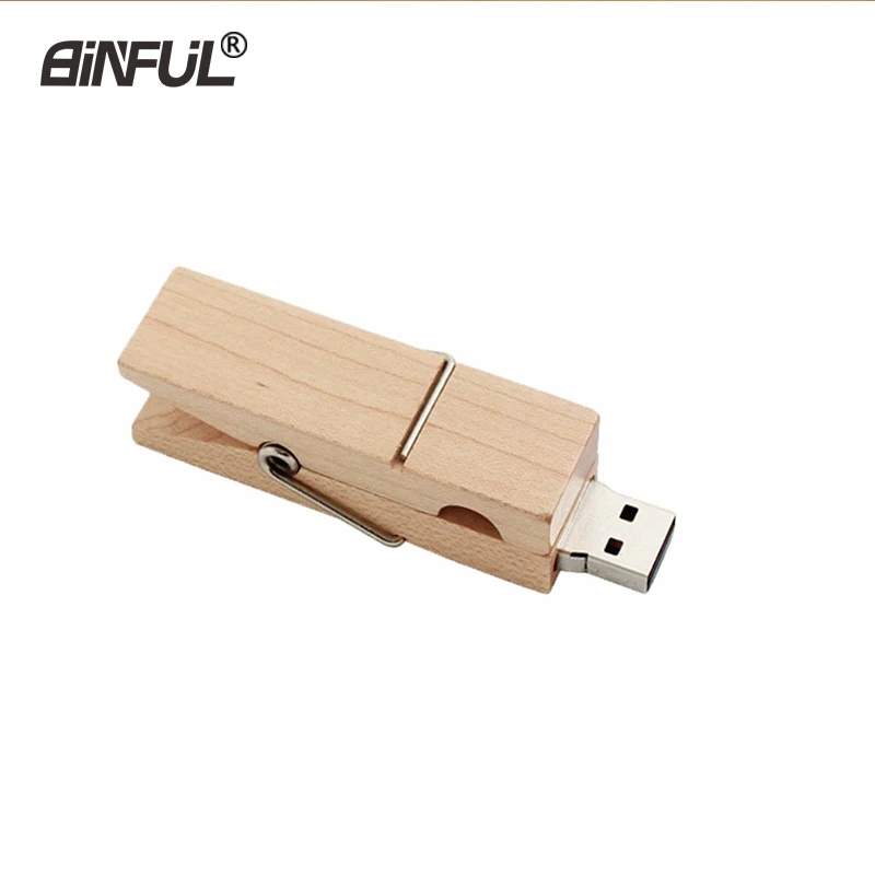 Деревянный зажим usb флеш-накопитель Забавный 64 ГБ 8 32 Флешка карта памяти 16 4 100%