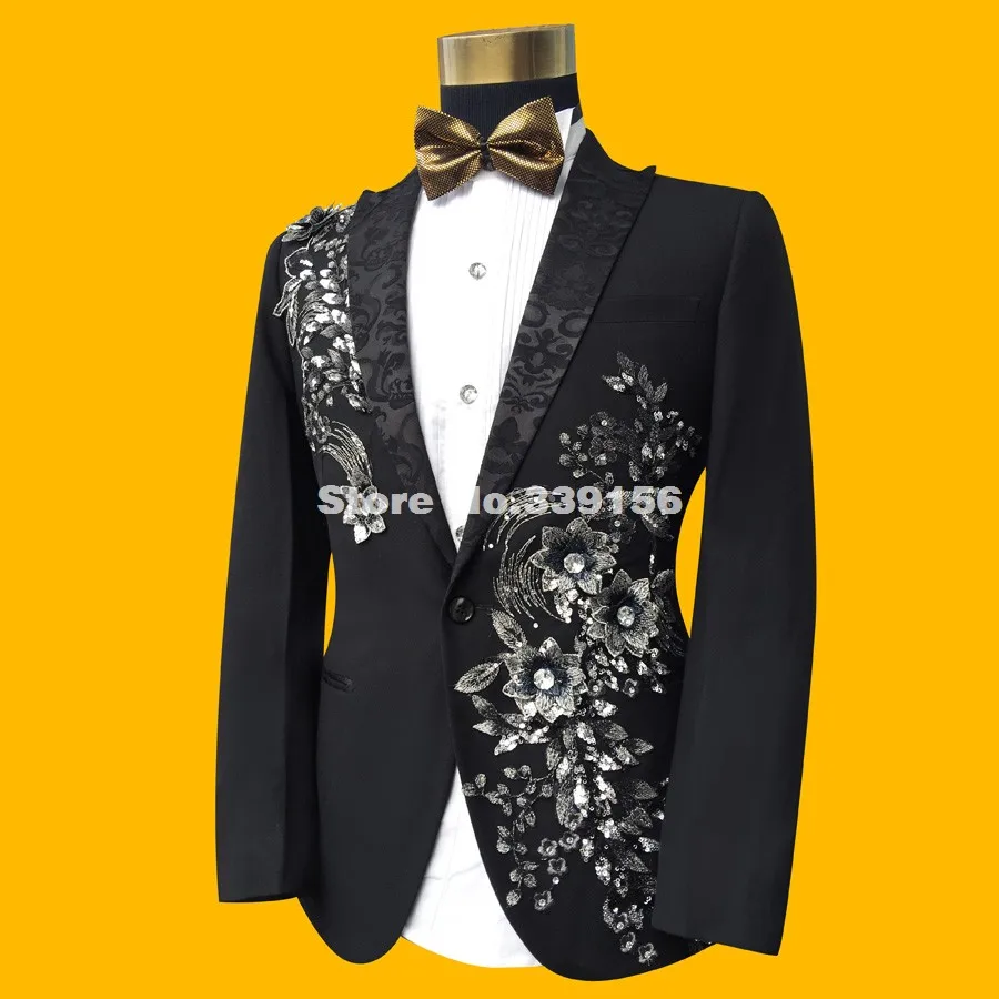 Мужские свадебные костюмы 2022 Модный повседневный костюм жениха с блестками и