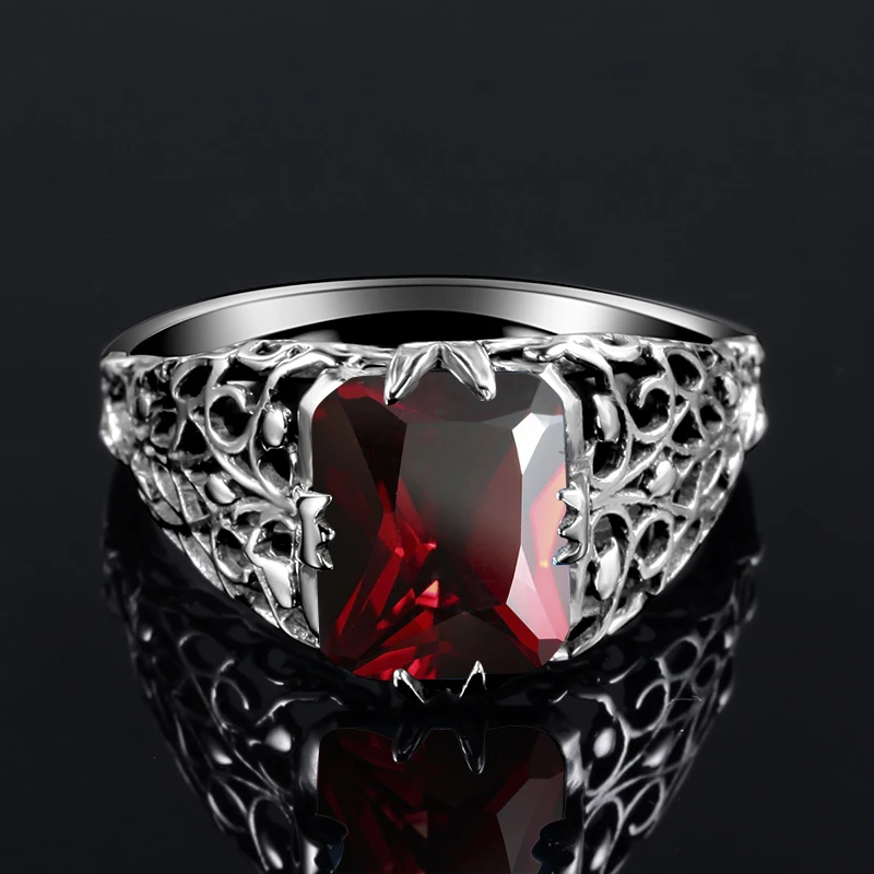 Женское кольцо с гранатом и фианитом из серебра 925 пробы|bijoux ring|rings promisebijoux fashion |