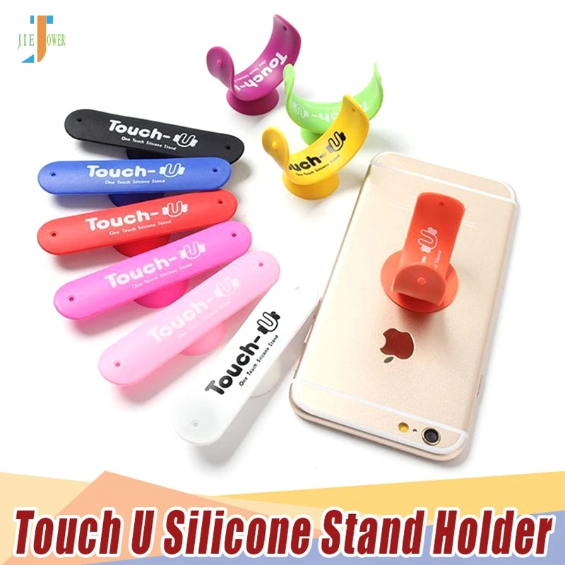 

500pcs Suction Cup Phone Holder Touch U Sucker Shape Silicone Stand Mount for iPhone Samsung Xiaomi Huawei Oppo HTC SmartPhones