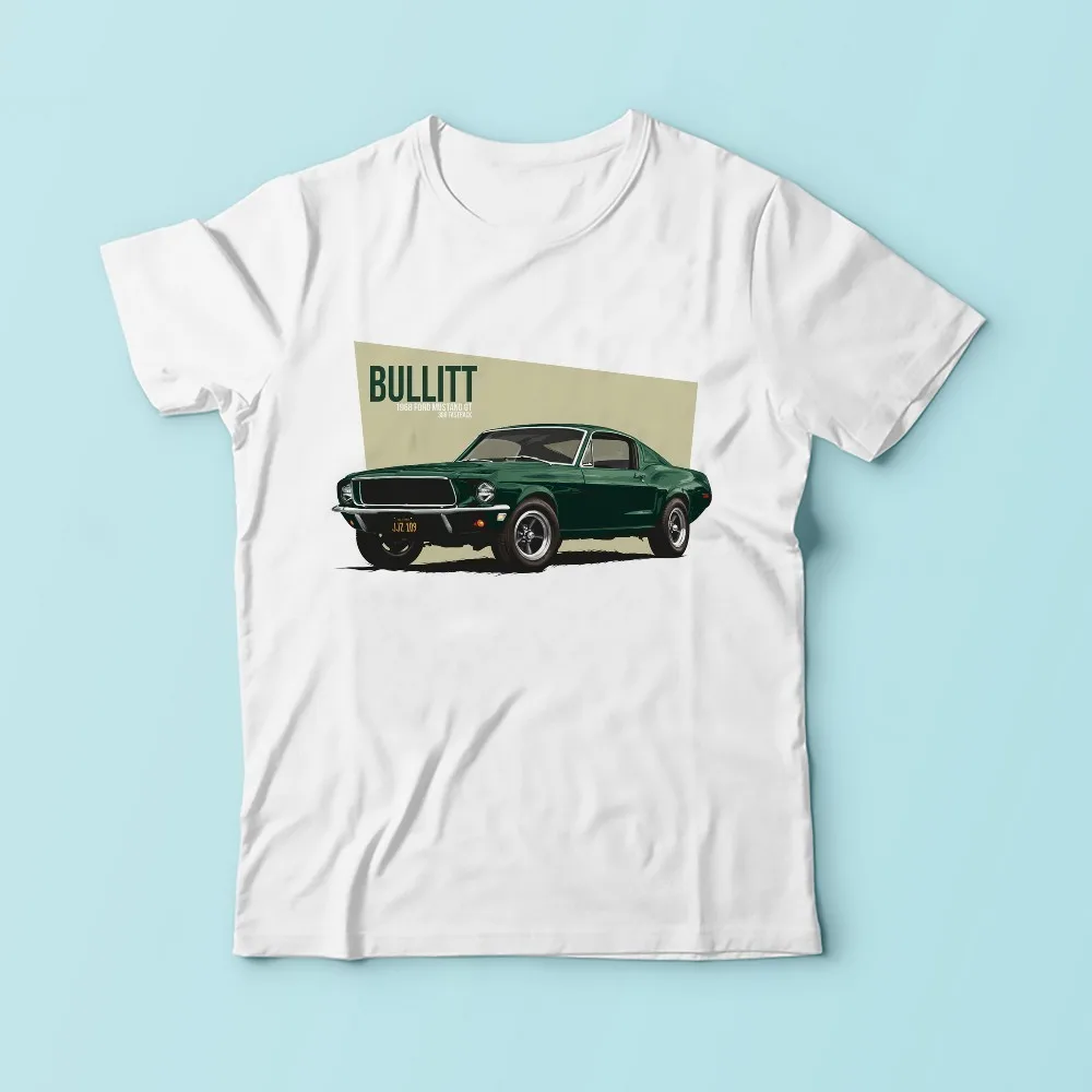 Футболка мужская Bullit из серии mustang Повседневная белая футболка большого размера