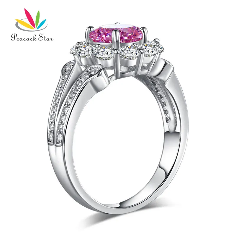 925 пробы Серебряное свадебное кольцо в винтажном стиле с павлиньими