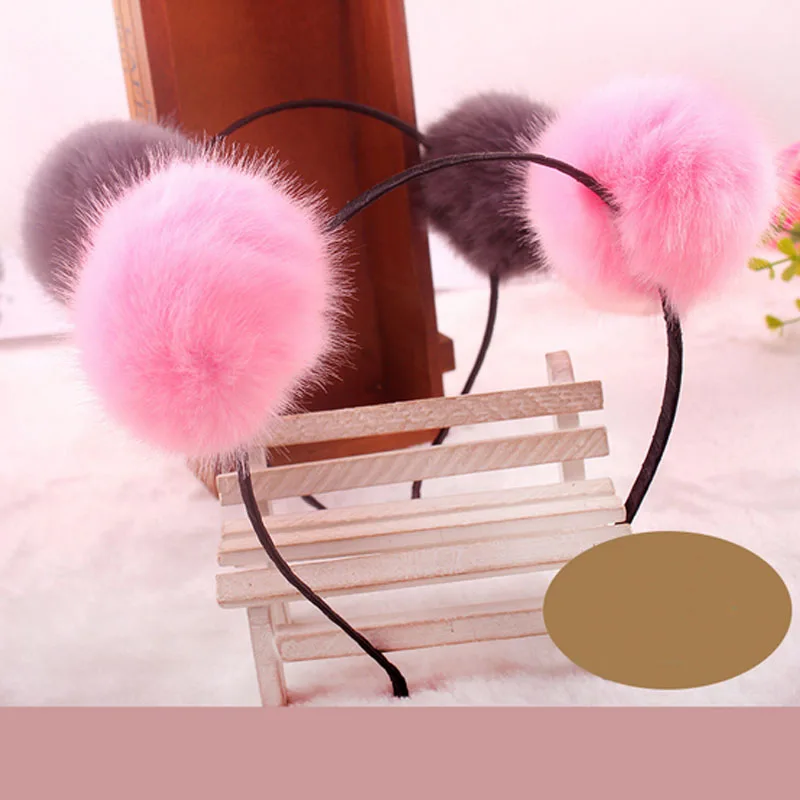 Lovely Girls Woman Fashion Fur Ball Pom Hair Headbands Party Wedding Daily Headwear Accessories Gift | Дом и сад