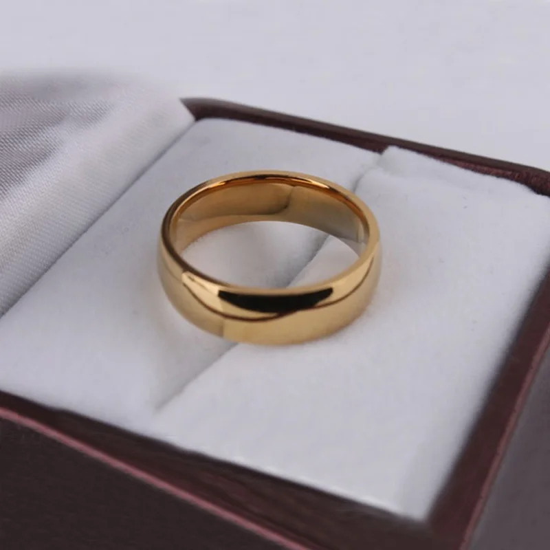 2019 Fashion Temperament Smooth Stainless Steel Ring Gold Silver Anniversary Wedding Rings for Women Gift Wife | Украшения и