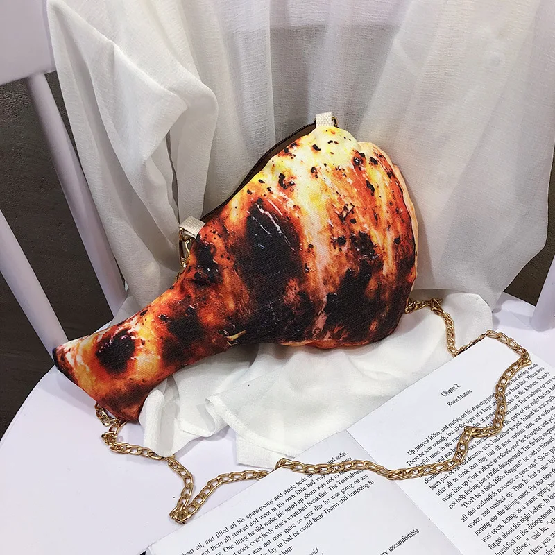 2019 Модная креативная сумка на одно плечо с цепочкой для куриных ног 3D принтом